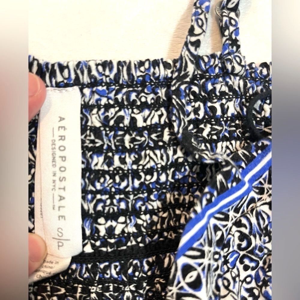 Aeropostale Lightweight Blue and Black Patterned Women's Mini Dress Size Small - Picture 7 of 12
